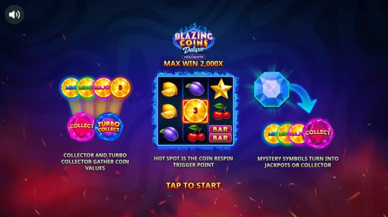 Príomh-roghchlár Blazing Coins Deluxe